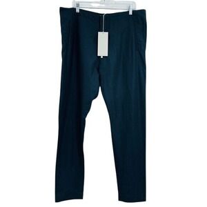 Arje Trousers Mens XL Ink Blue Cotton Linen Quiet Luxury Old Money Made in Italy